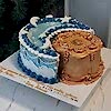 Güneş ve Ay Kremalı Retro Pasta